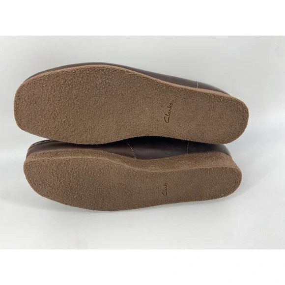 Clarks‎ Boots Mens 11 Wide Brown Shacre Leather Chukka Crepe Wallabee Beeswax